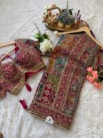Royal Multi color Silk Saree with Intricate Floral Embroidery
