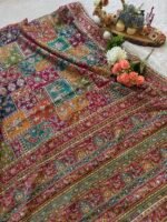 Royal Multi color Silk Saree with Intricate Floral Embroidery - Image 4