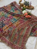 Royal Multi color Silk Saree with Intricate Floral Embroidery - Image 3