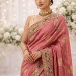 Banarasi Silk Saree with Kolkata Hand Embroidery