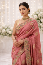 Banarasi Silk Saree with Kolkata Hand Embroidery