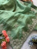 Noorani Floral Handwork Saree - Image 3