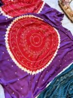 Noor-e-Rang Mirror Work Bandhani Silk Saree - Image 2
