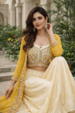 Yellow Bloom Indo-Western Shrug Set - Image 2