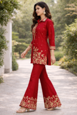 Rust Blossom Embroidered Co-Ord Set - Image 3