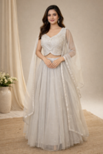 Moonlight Pearl Embroidered Lehenga Set