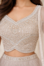 Moonlight Pearl Embroidered Lehenga Set - Image 2