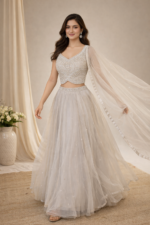 Moonlight Pearl Embroidered Lehenga Set - Image 3