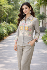 Handcrafted Floral Embroidered Co-Ord Set - Image 2