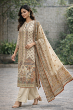 Ivory Heritage Printed Suit Set - Image 3