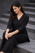 Midnight Elegance Embroidered Co-Ord Set - Image 2