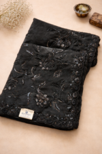 Midnight Elegance Black Cut Beads Saree - Image 5