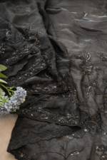 Midnight Elegance Black Cut Beads Saree - Image 3
