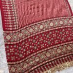Noor Heritage Ajrak Mirror Work Saree