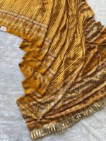 Noor Heritage Ajrak Mirror Work Saree - Image 5