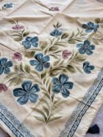 Rajvaari Floral Tussar Silk Saree - Image 4