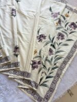 Rajvaari Floral Tussar Silk Saree - Image 6
