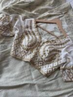 Mehar Ivory Gold Banarasi Saree