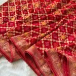 Sunflower Red Khaddi Georgate Bandhani Saree