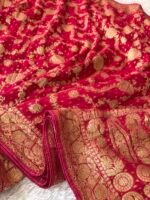 Maharani Pink Zari Jaal Saree - Image 2
