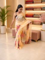 Soft Pastel Petals Floral Saree - Image 2