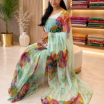 Soft Pastel Petals Floral Saree