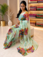 Soft Pastel Petals Floral Saree