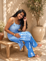 Sky Bloom Spaghetti Cotton Suit - Image 4