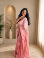 Gulabi Noor Embellished Silk Saree 🌸✨ - Image 6