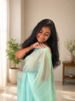 Sky Elara Paper Silk Saree ✨ - Image 5