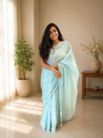 Sky Elara Paper Silk Saree ✨ - Image 3