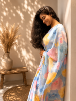 Pastel Bloom Silk Handwork Saree - Image 2