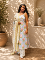 Pastel Blossom Spaghetti Cotton Suit Set