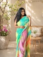 Rainbow Breeze Chiffon Printed Saree - Image 3