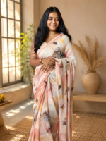 Blush Petal Chiffon Printed Saree
