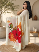Scarlet Bloom Chiffon Printed Saree - Image 4