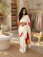 Scarlet Bloom Chiffon Printed Saree - Image 3