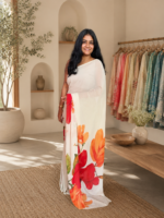 Scarlet Bloom Chiffon Printed Saree - Image 2