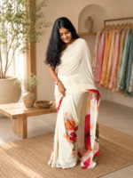 Scarlet Bloom Chiffon Printed Saree