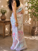 Lavender Whisper Chiffon Printed Saree - Image 3