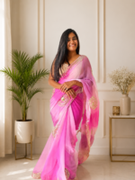 Gulnaar Fuchsia Kachha Gota Saree - Image 5