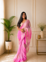 Gulnaar Fuchsia Kachha Gota Saree