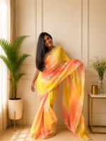 Sunheri Gulnaar Kachha Gota Saree - Image 3