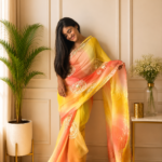 Sunheri Gulnaar Kachha Gota Saree