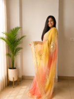 Sunheri Gulnaar Kachha Gota Saree - Image 2
