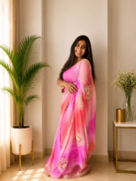 Gulnaar Pink Kachha Gota Saree ⭐ - Image 5