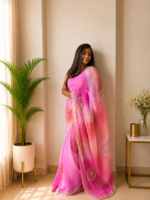 Gulnaar Pink Kachha Gota Saree ⭐ - Image 4