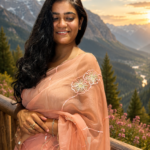 Peach Blossom Chiffon Saree 🌸