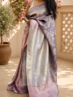Lavender Royale Premium Silk Saree - Image 4