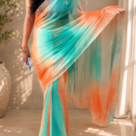 Aqua Sunset Handwork Saree